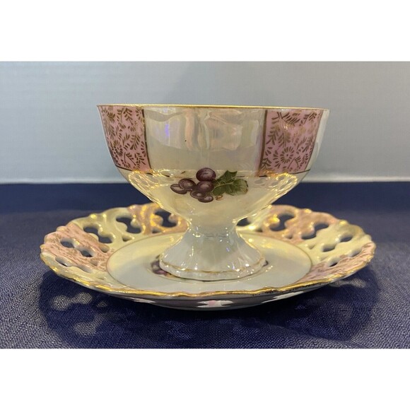 Vintage Japanese Fruit Themed Tea Cup and Saucer - Picture 3 of 10
